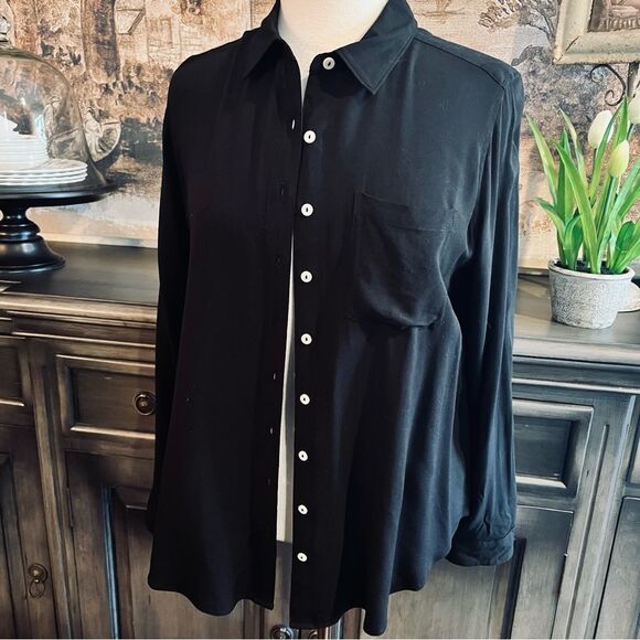 Black Button-Up Shirt size PL - Picture 2 of 7